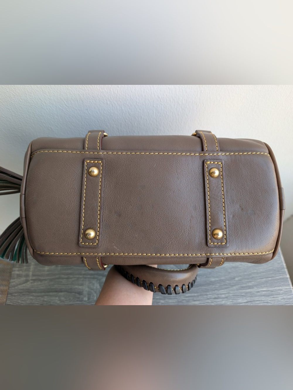 Dooney and Bourke micro florentine satchel - color elephant - Picture 14 of 15